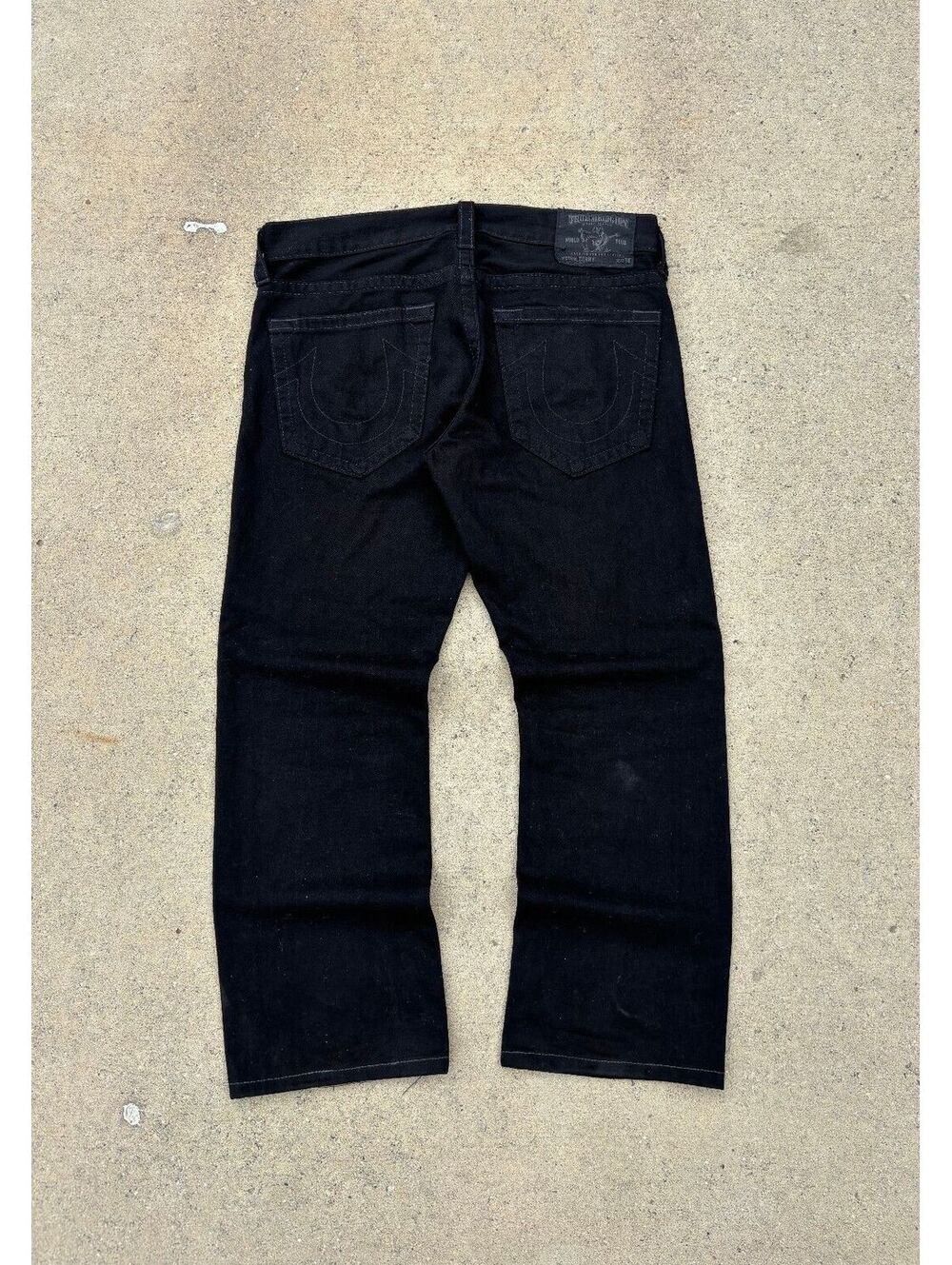 True Religion Bobby USA Black Straight Jeans W34 Vintage Y2K